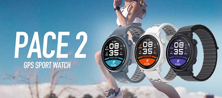 Montre connectée sport GPS Coros Pace 2 avec bracelet en silicone blanc –